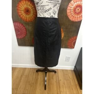 Express Faux Leather High Waisted Full Zipper Pencil Skirt Cruelty Free Sz 12